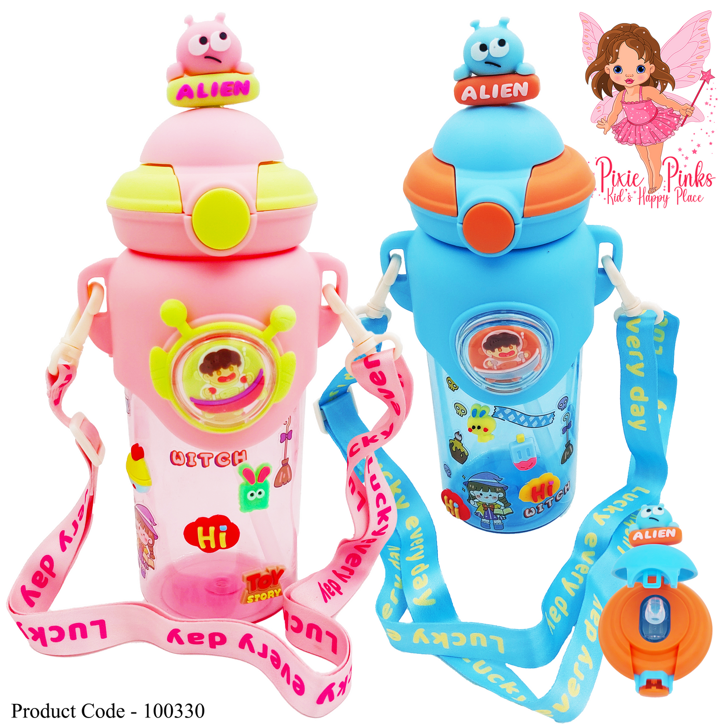 Pixie Pinks Alien Themed Kids' Water Bottle