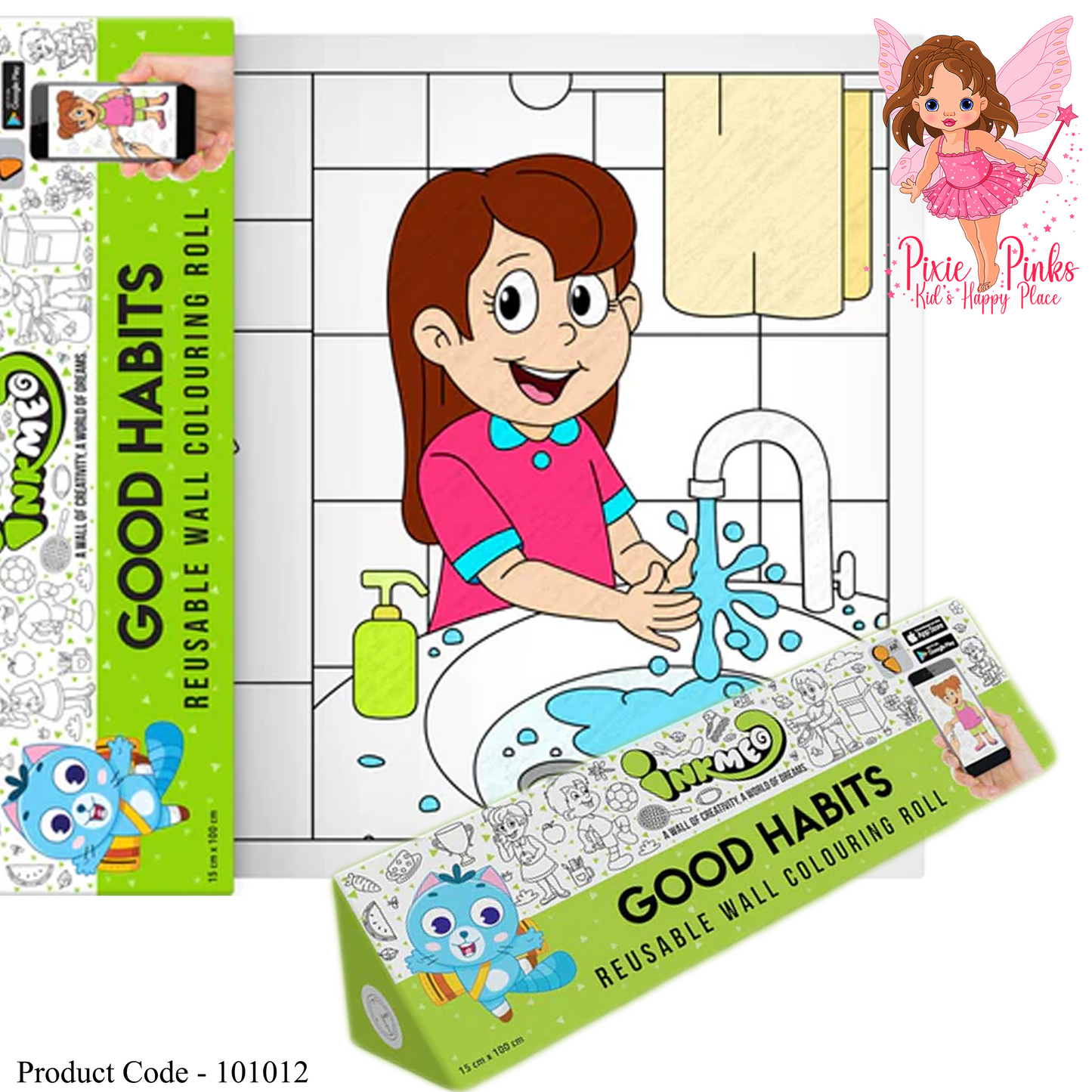 Good Habits Reusable Wall Colouring Roll (15 x 100 cm)-Augmented Learning