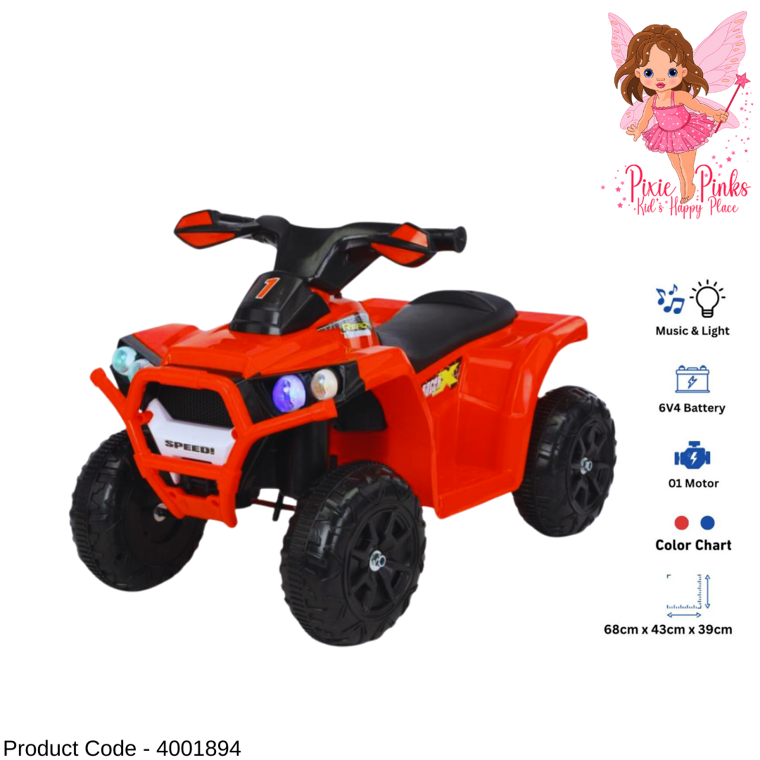 Kids Electric Ride-On ATV with Music & Lights, 6V Battery and Powerful Motor