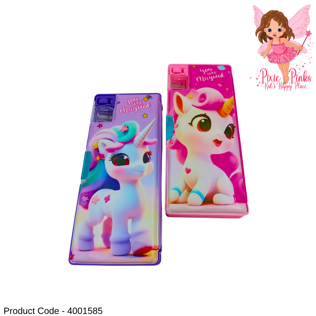 PixiePinks Big Unicorn Pencil Box β Magical & Spacious Stationery Organizer for Kids