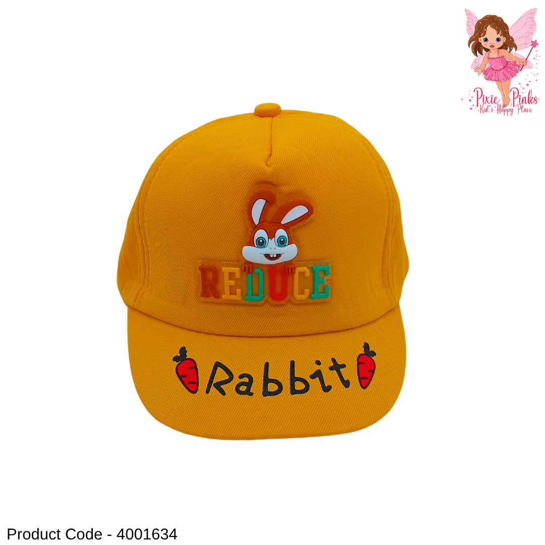 🐰 Cute Rabbit Kids Cap – Bright Yellow 🧢✨