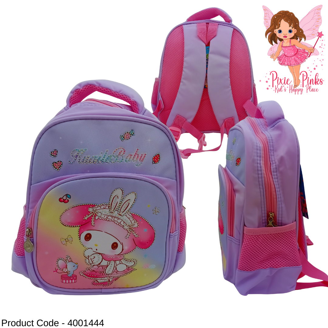 ✨ Cute Pink Bunny Kids Backpack – School Bag for Girls (Nursery to Grade 1)