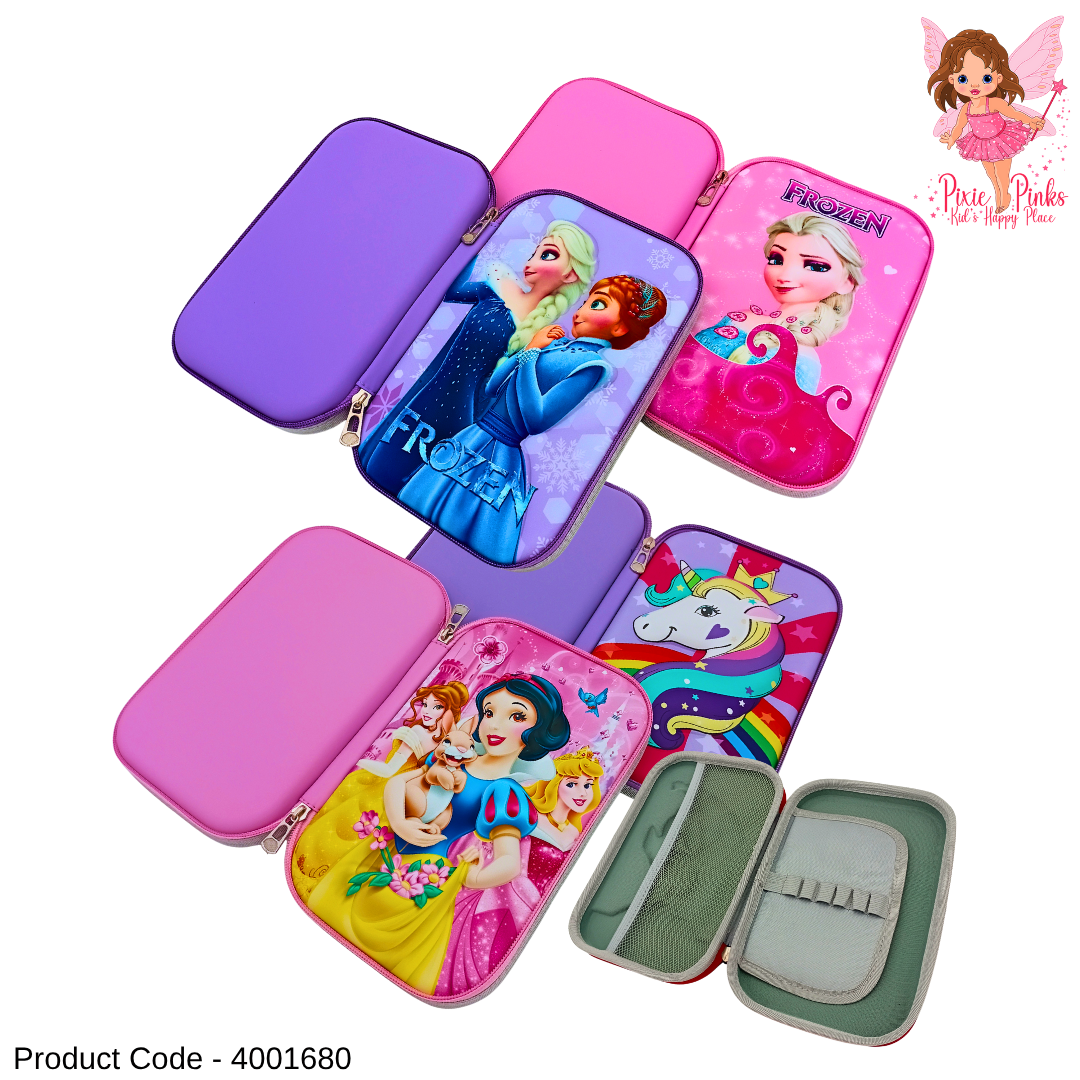 Large Princess Pencil Pouch for Kids – Spacious 15cm x 22cm Zipper Case with Compartments