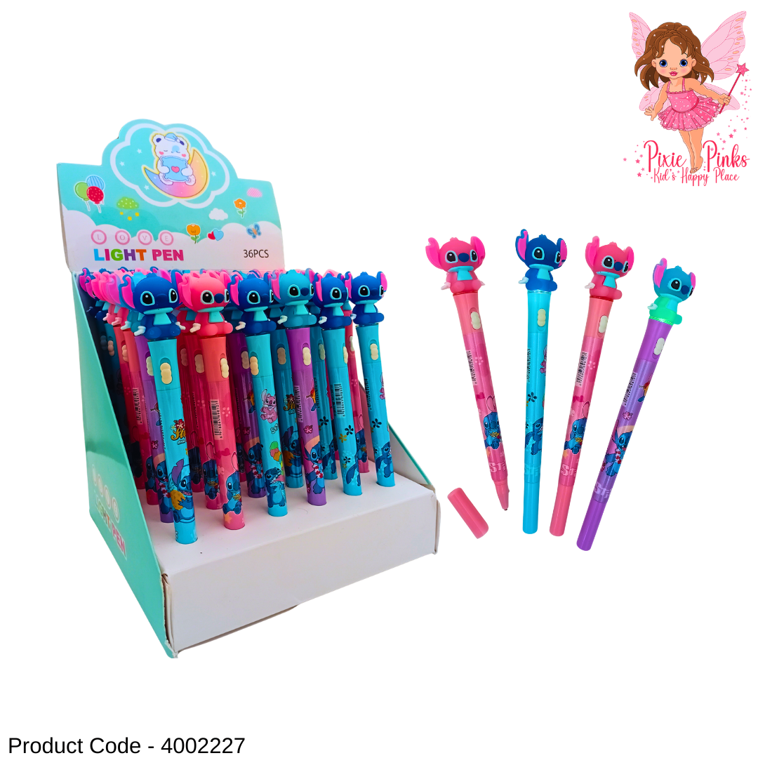 Stitch Light-Up Ballpoint Pen for Kids – LED Flashing Cartoon Writing Pen