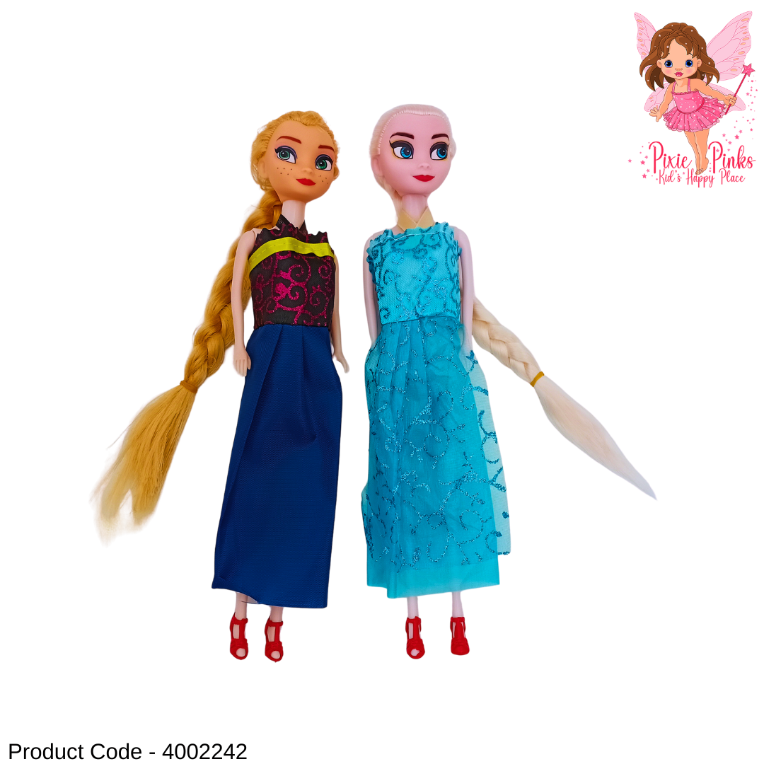 27cm Ice Princess Sisters Doll Set – Elsa & Anna Inspired Fashion Dolls for Kids