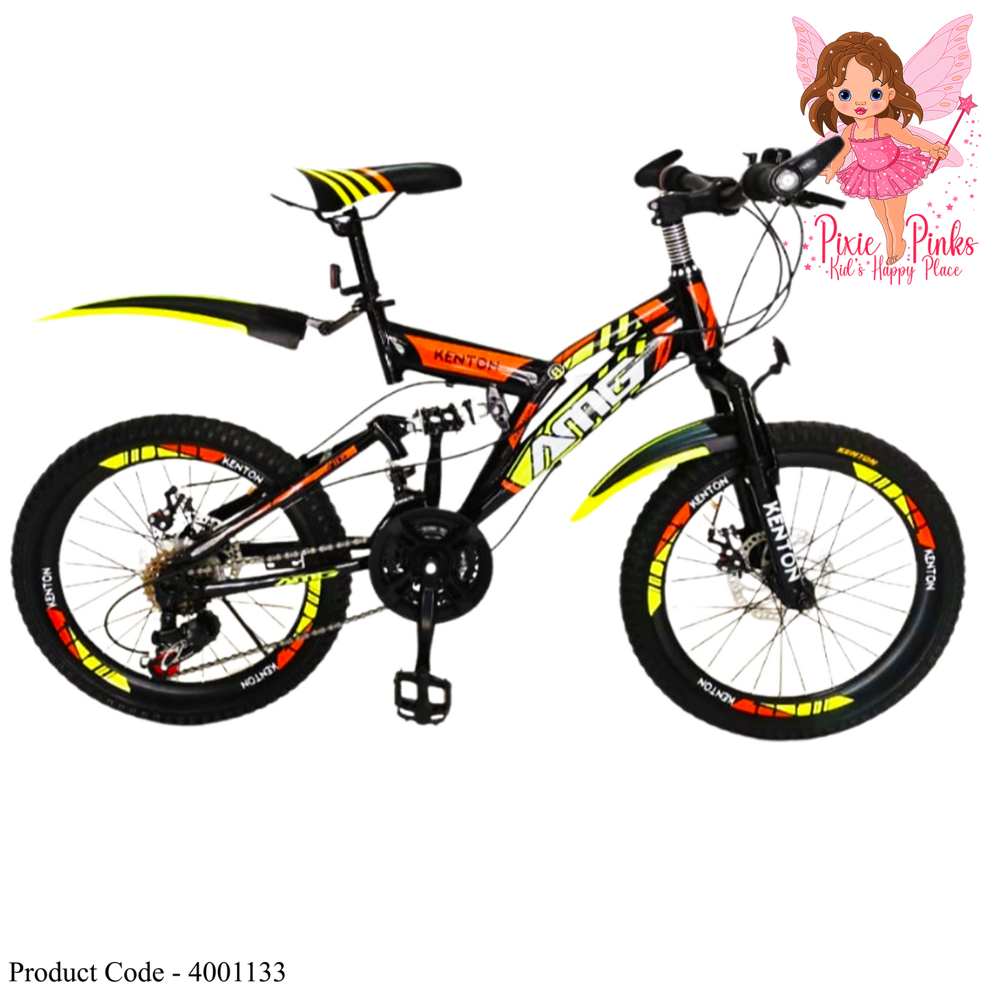 Pixie Pinks Kenton Mountain Bicycle – 20-Inch Wheels, Dual Suspension, Disk Brakes, Multi-Speed Gear
