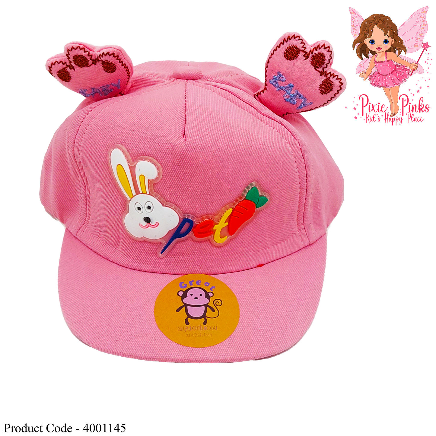Pink Bunny Cap with 3D Ears