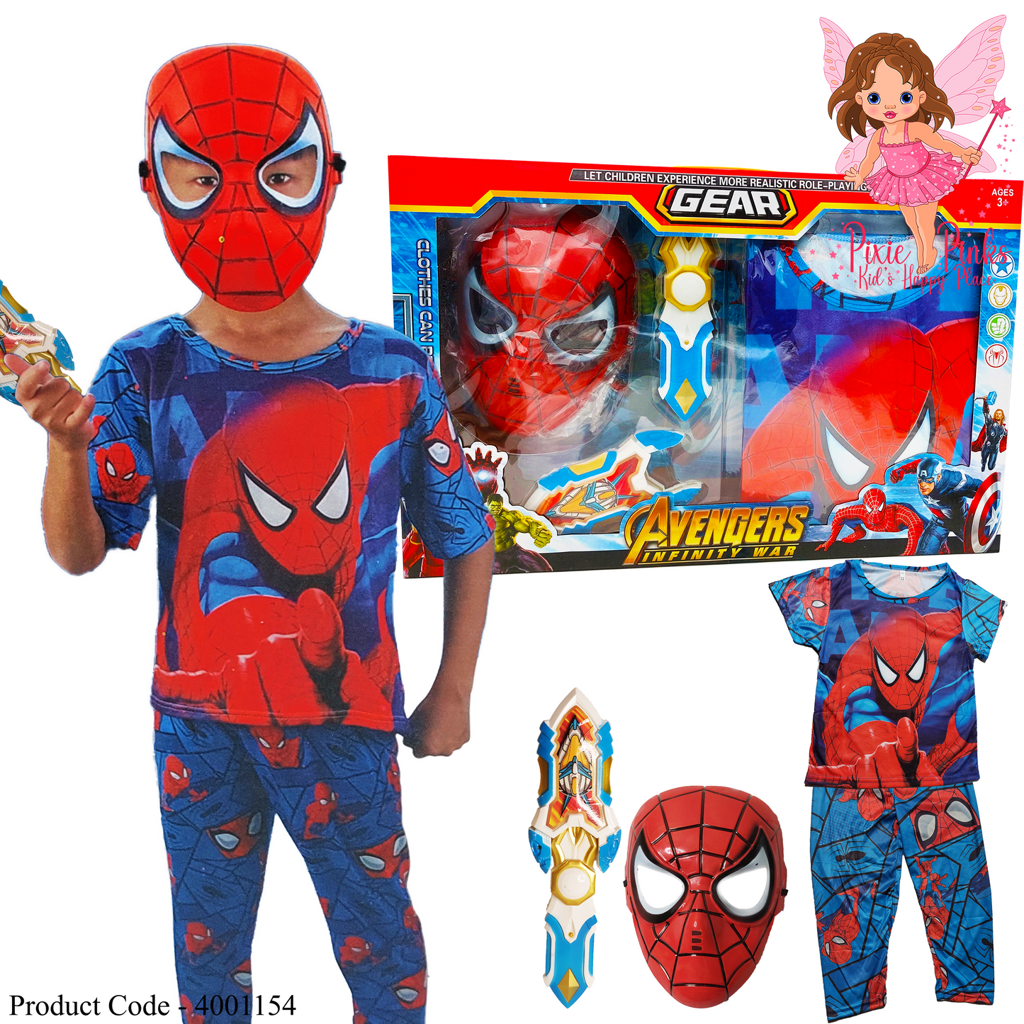 Spider Hero Night Pajama and Role Play Set