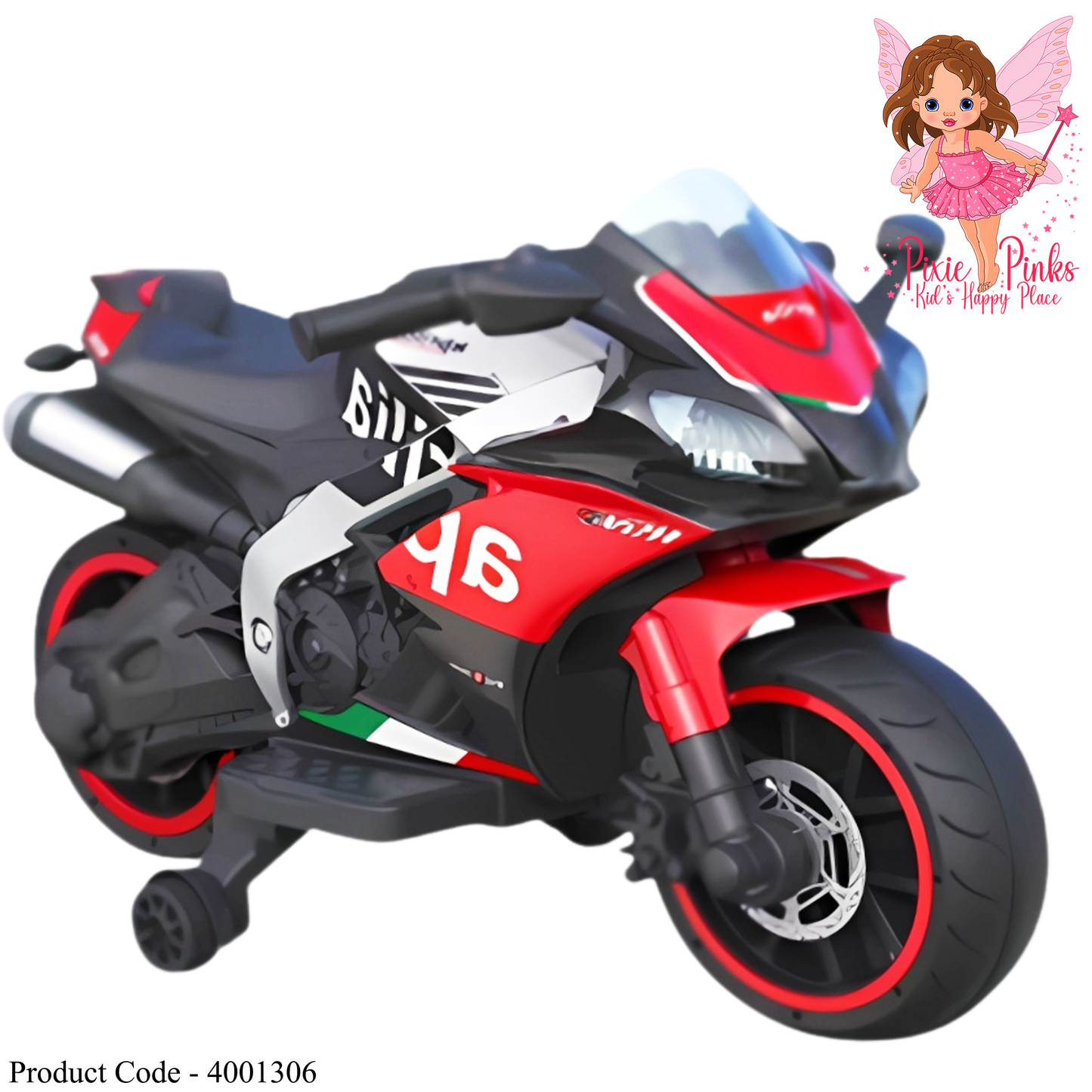 Kids Electric Ride-On Racing Bike – 12V Battery, Dual Motors | Sport Style Motorcycle Toy for Ages 2–7 (118×48×65cm)