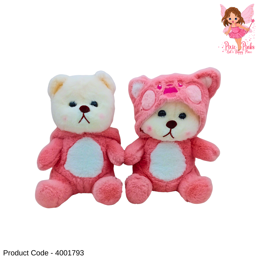 Cute Pink Hoodie Panda Plush Toy for Kids | Soft & Huggable Stuffed Animal Gift