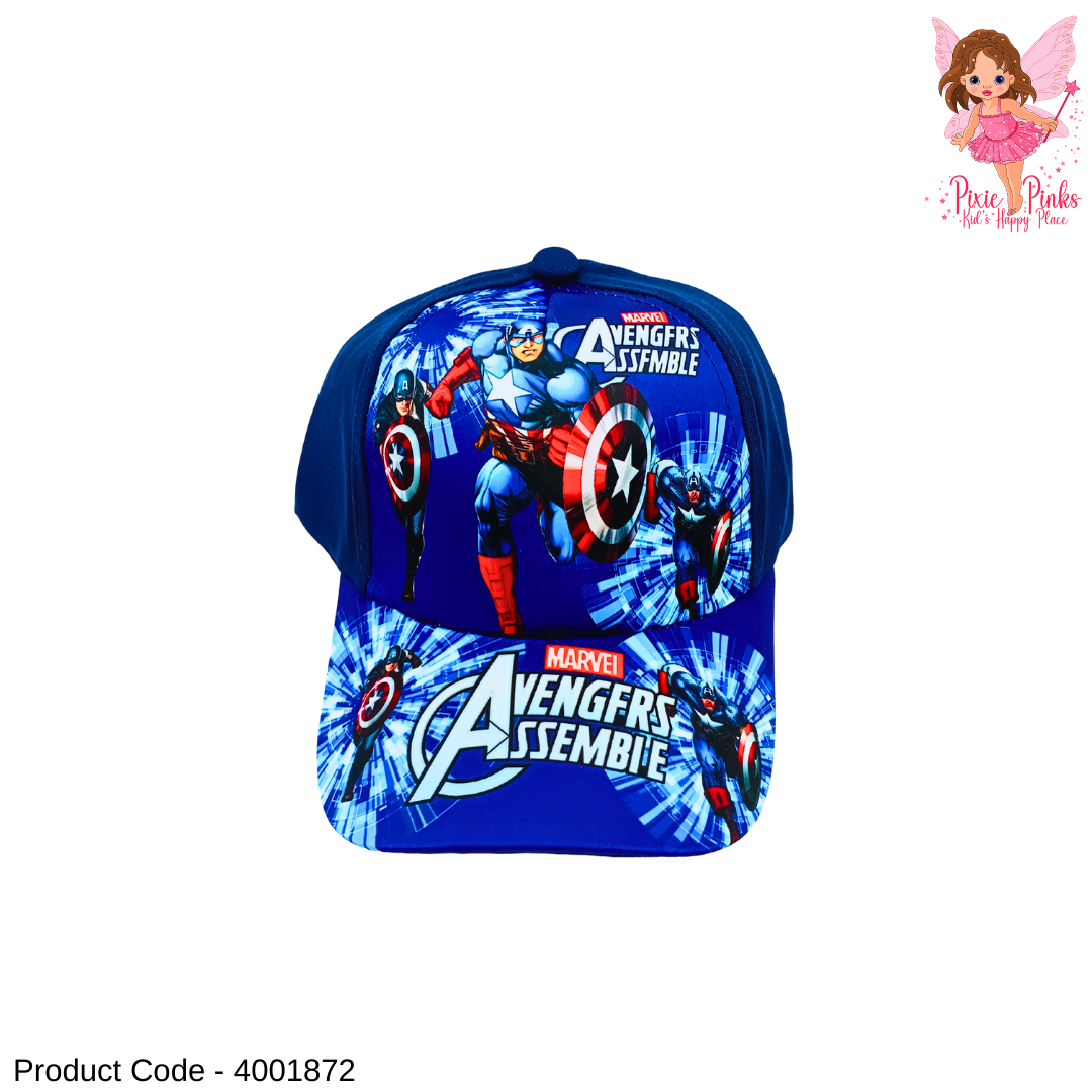 Kids Avengers Printed Cap | Superhero Adjustable Baseball Cap for Boys