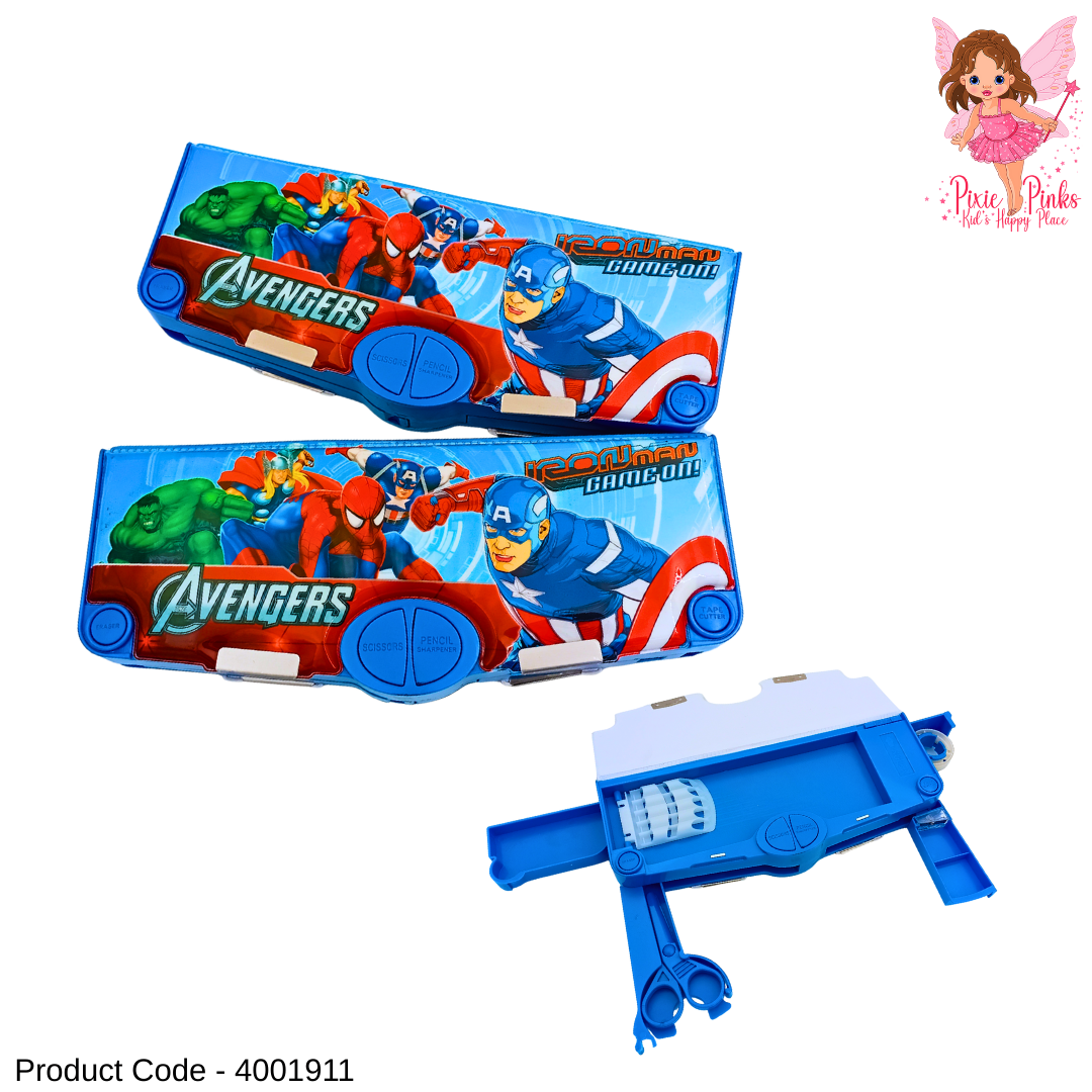Avengers Multi-Functional Pencil Box with Scissors & Sharpener | Kids Stationery Case