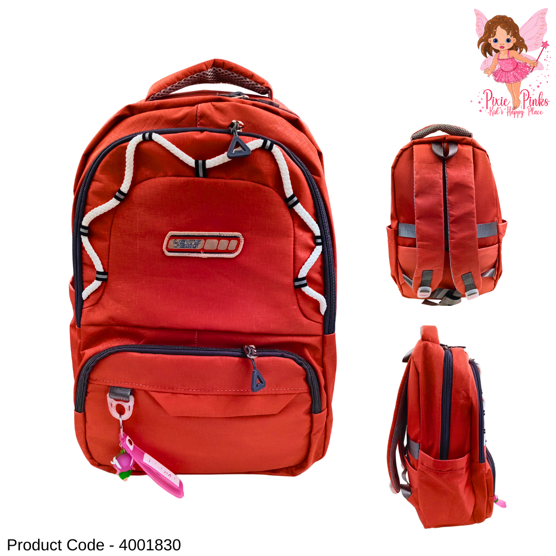 Trendy Large Pink School Bag for Girls with Cute Keychain – Stylish & Spacious Backpack for Grade 6 to Upper
