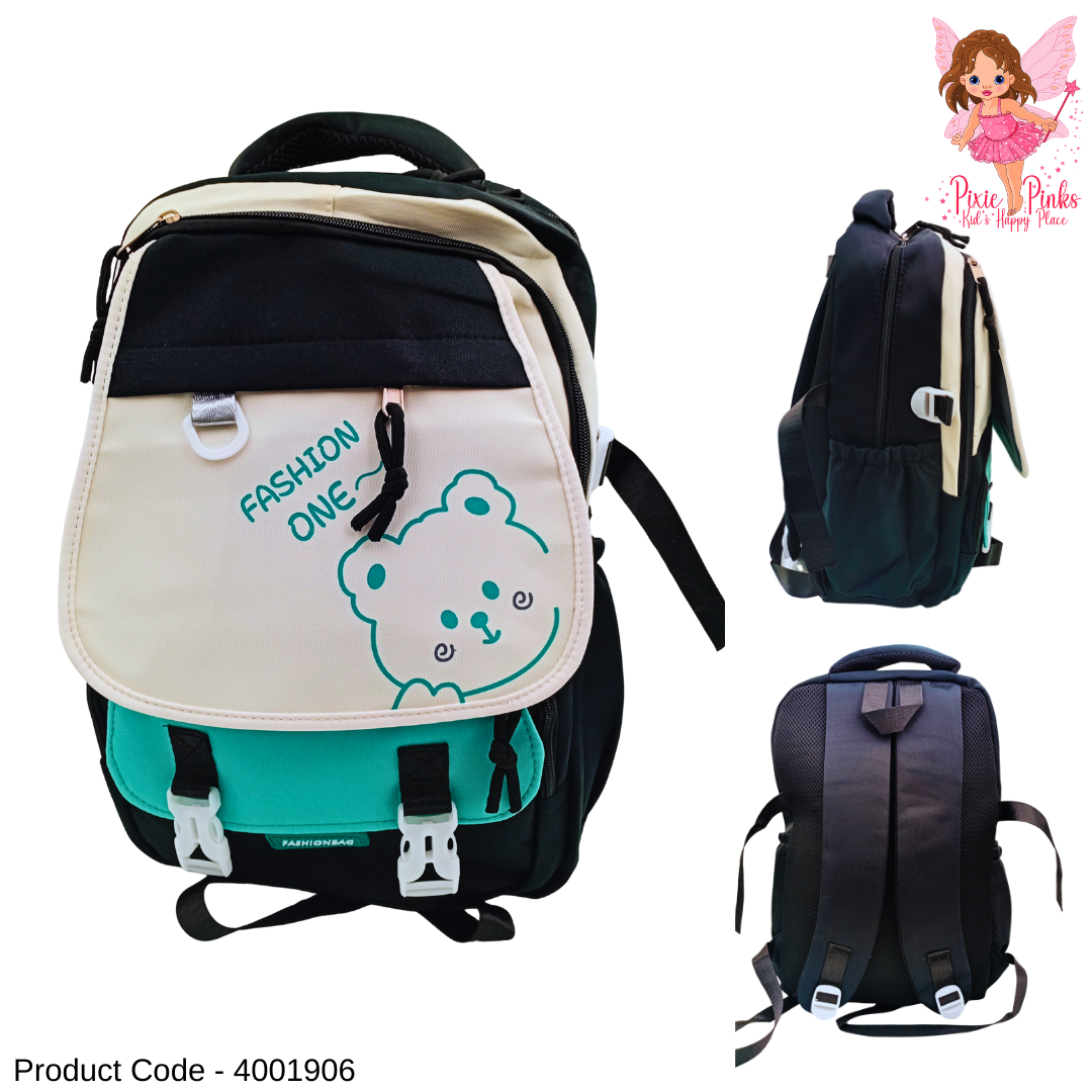 Fashion One Cute Bear 3D Kids School Bag for Grade 5–9 | Large Backpack with 3 Compartments (43cm)