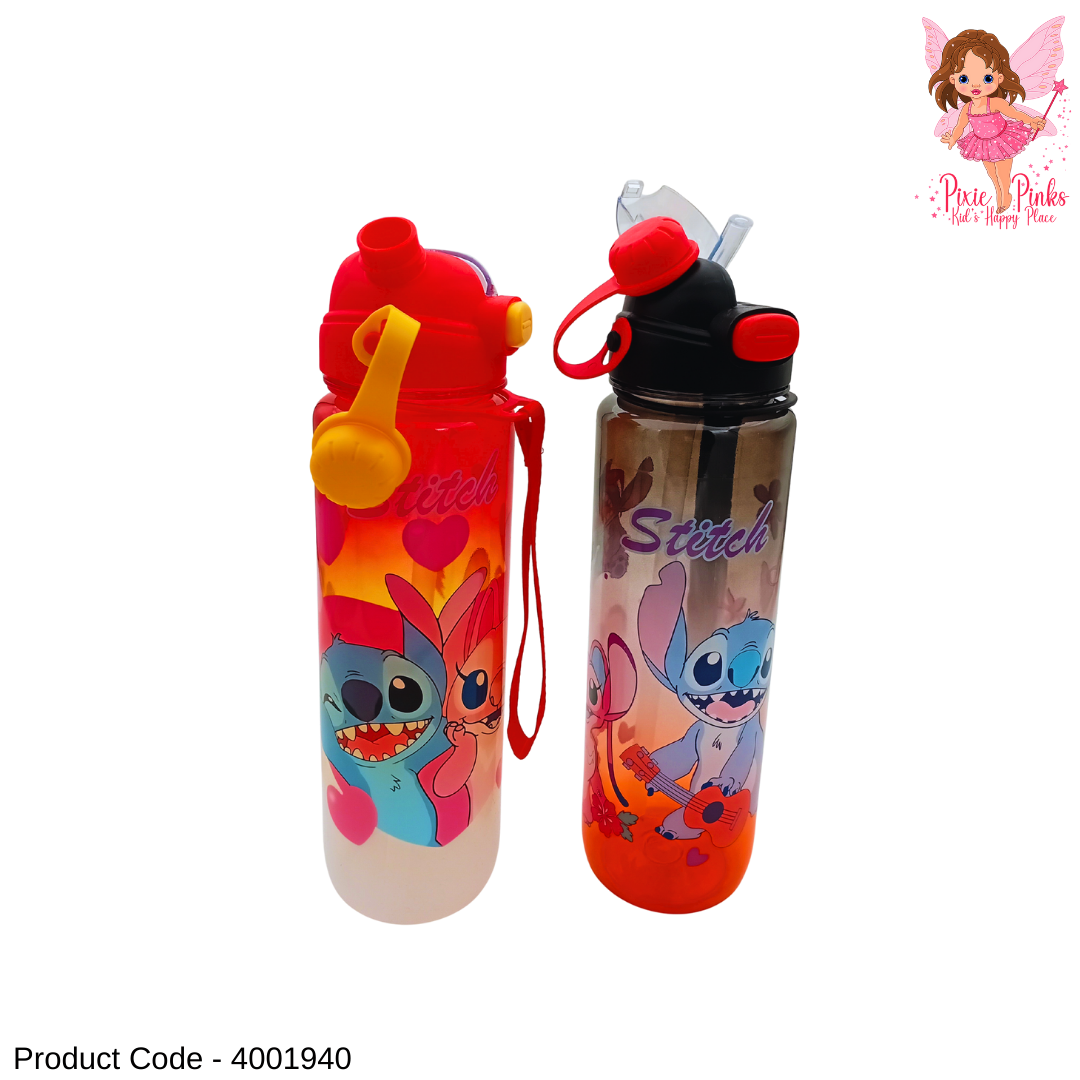 Stitch Water Bottle for Kids & Teens | BPA-Free Dual Sip & Straw Bottle 850ml