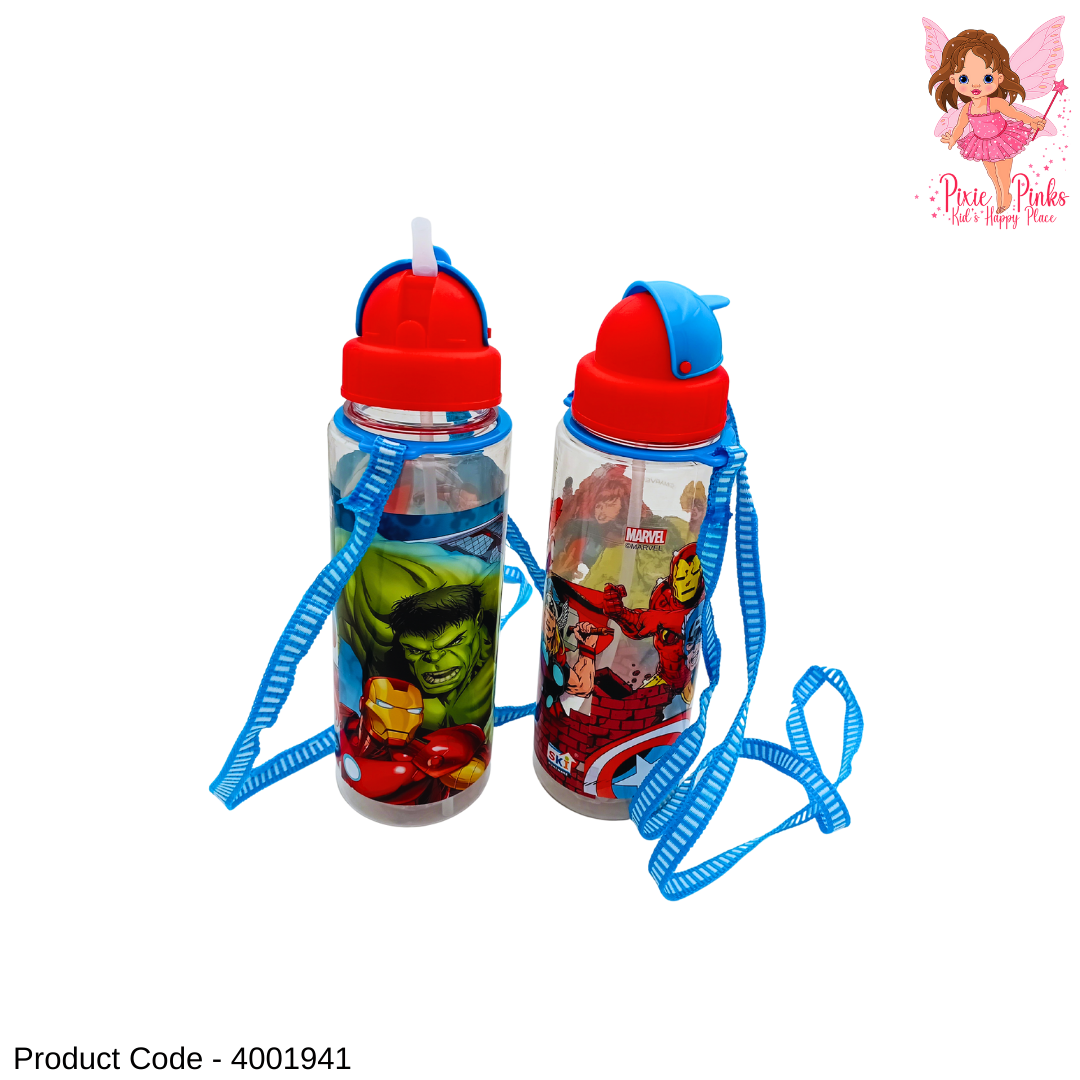Avengers Water Bottle for Kids | BPA-Free Straw Bottle 850ml for School & Travel