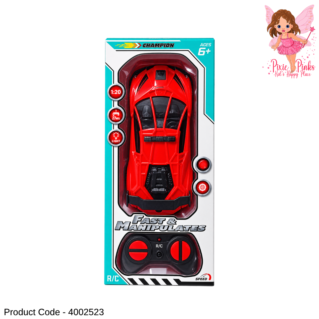 1Pc High-Speed Remote Control Racing Car with Lights – 1:20 RC Sports Car Toy for Kids Age 6+