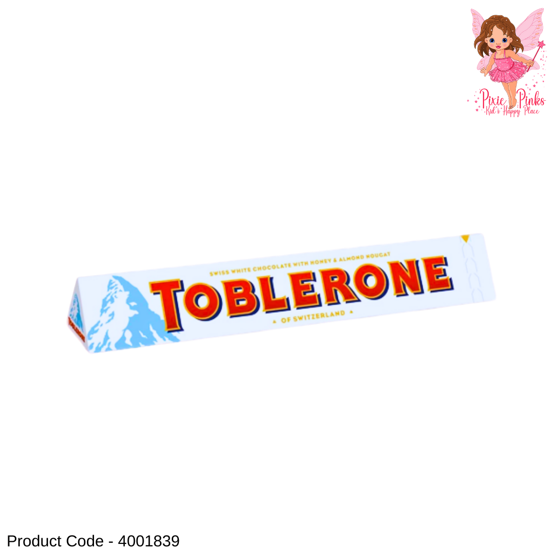 Toblerone White Chocolate 100g – Swiss Premium Honey & Almond Nougat Bar