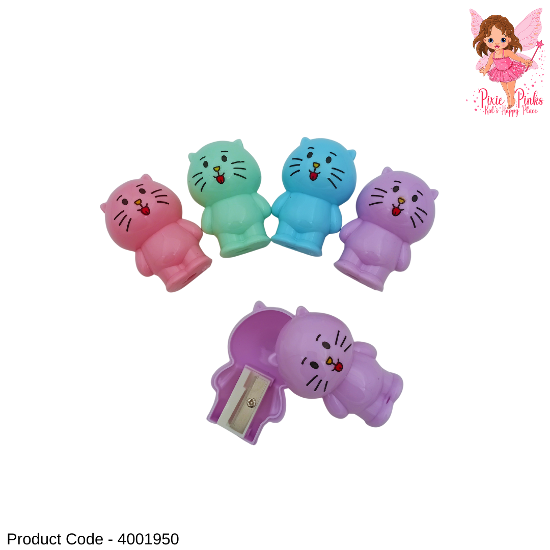 Cute Kitty Pencil Sharpener for Kids | Colorful Cartoon Sharpener for School & Home