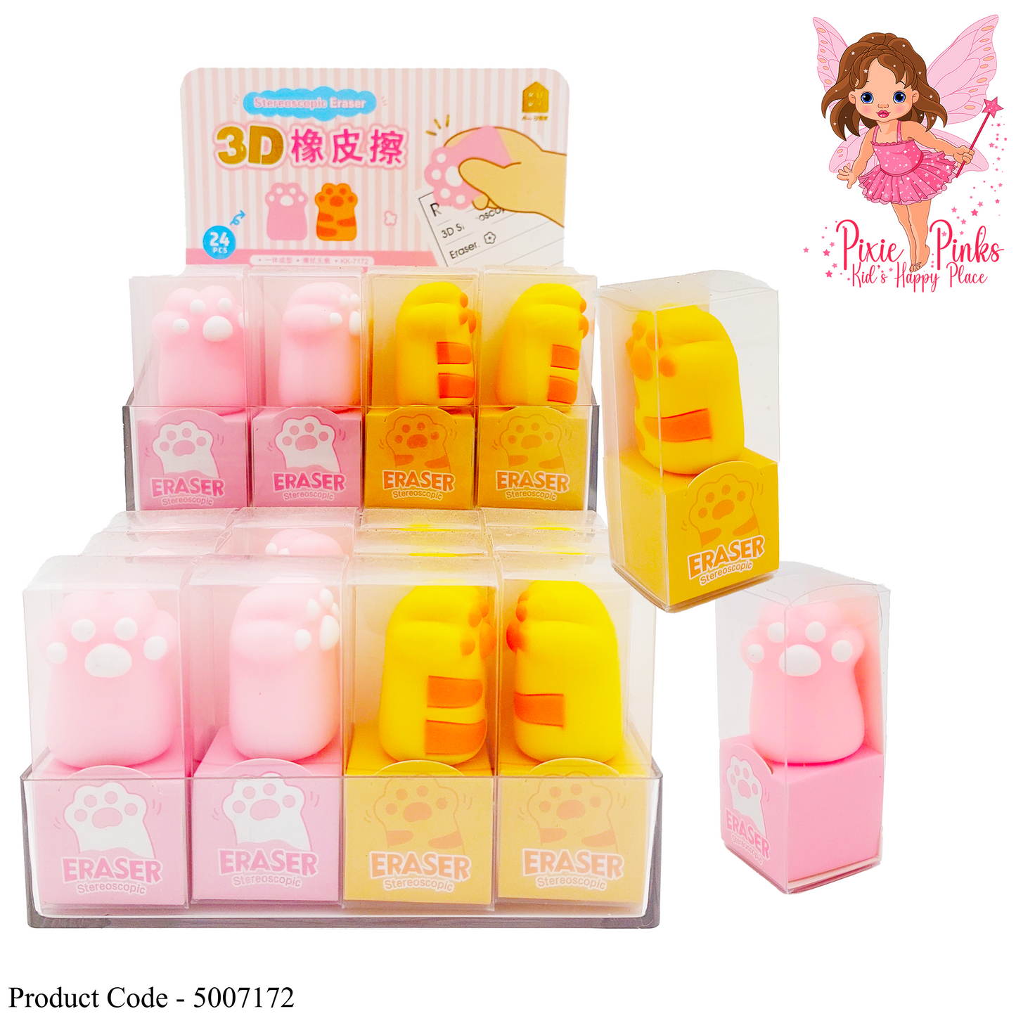 Lucky cat paw ornament eraser