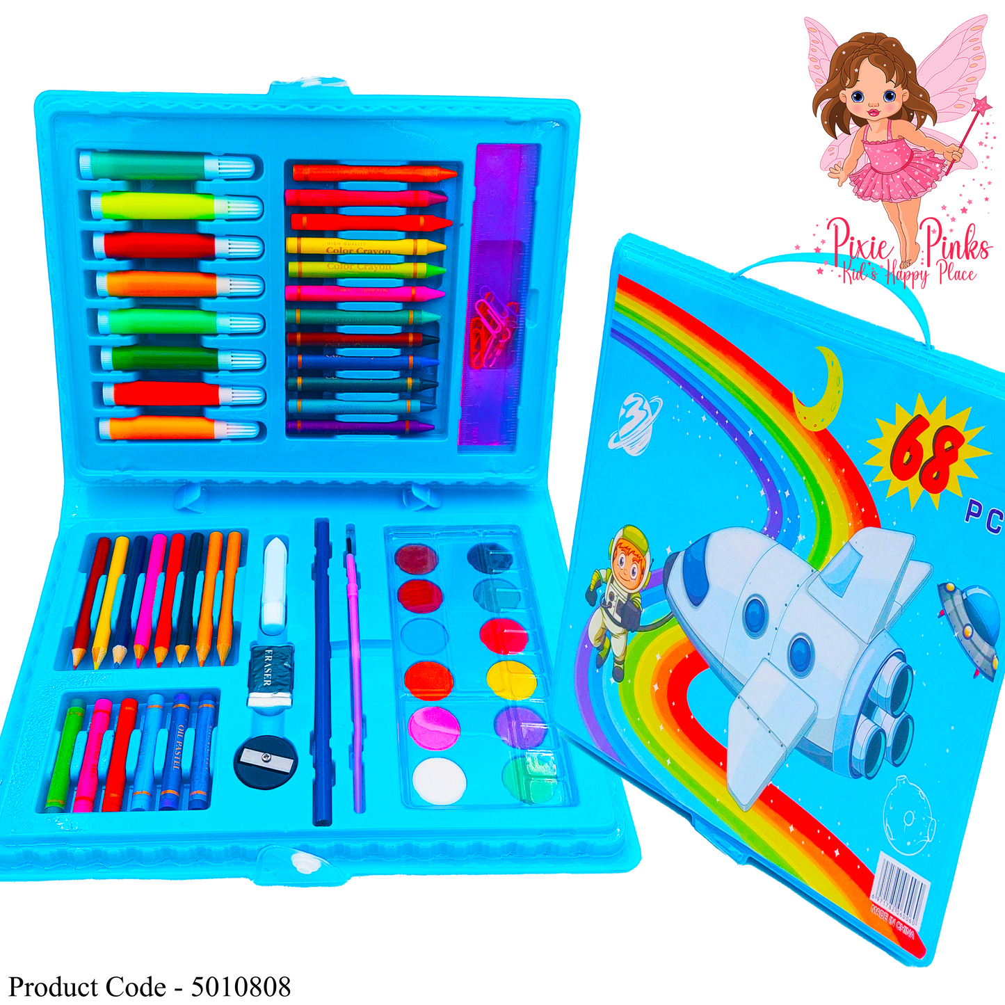 68 Piece Art Set for Kids - Blue