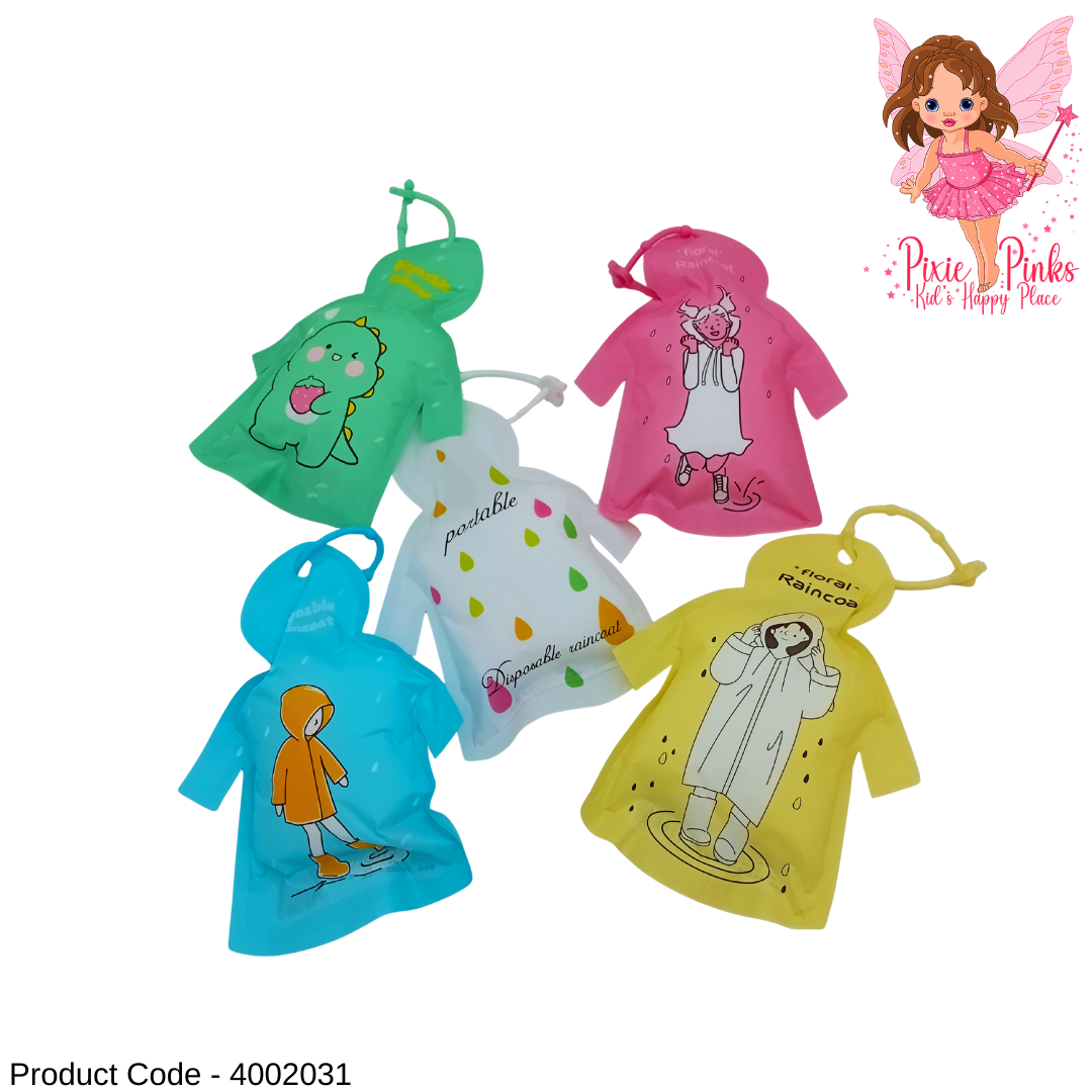 1pc Kids Disposable Rain Coat – Lightweight Portable One-Time Use Rainwear