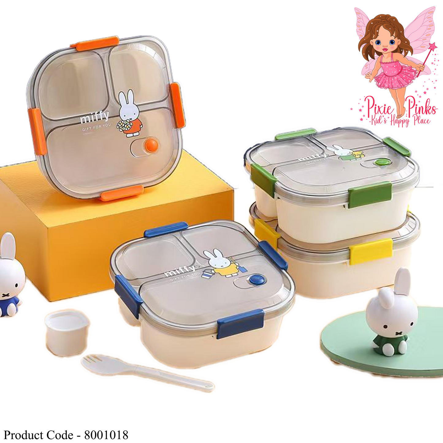 Pixie Pinks Miffy Lunch Box Set with Compartments