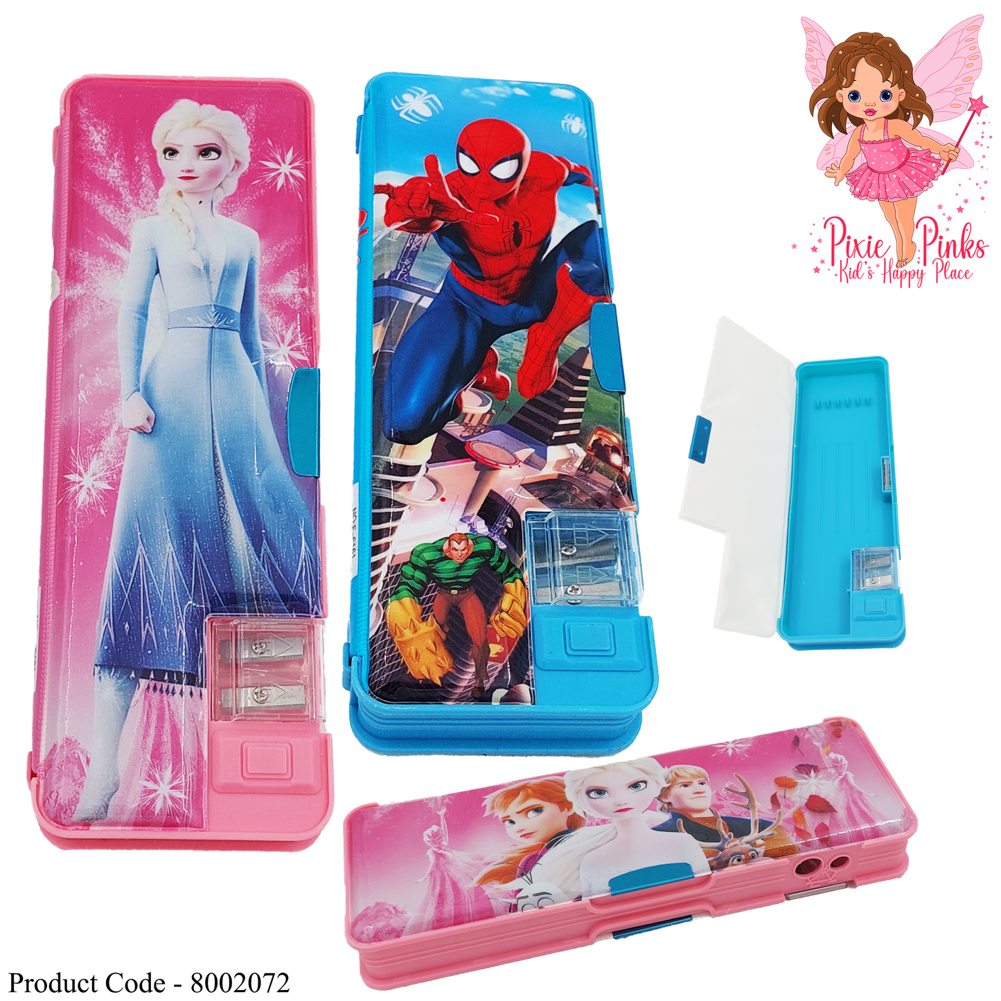 Pixie Pinks Kids’ Pencil Case with Multiple Compartments