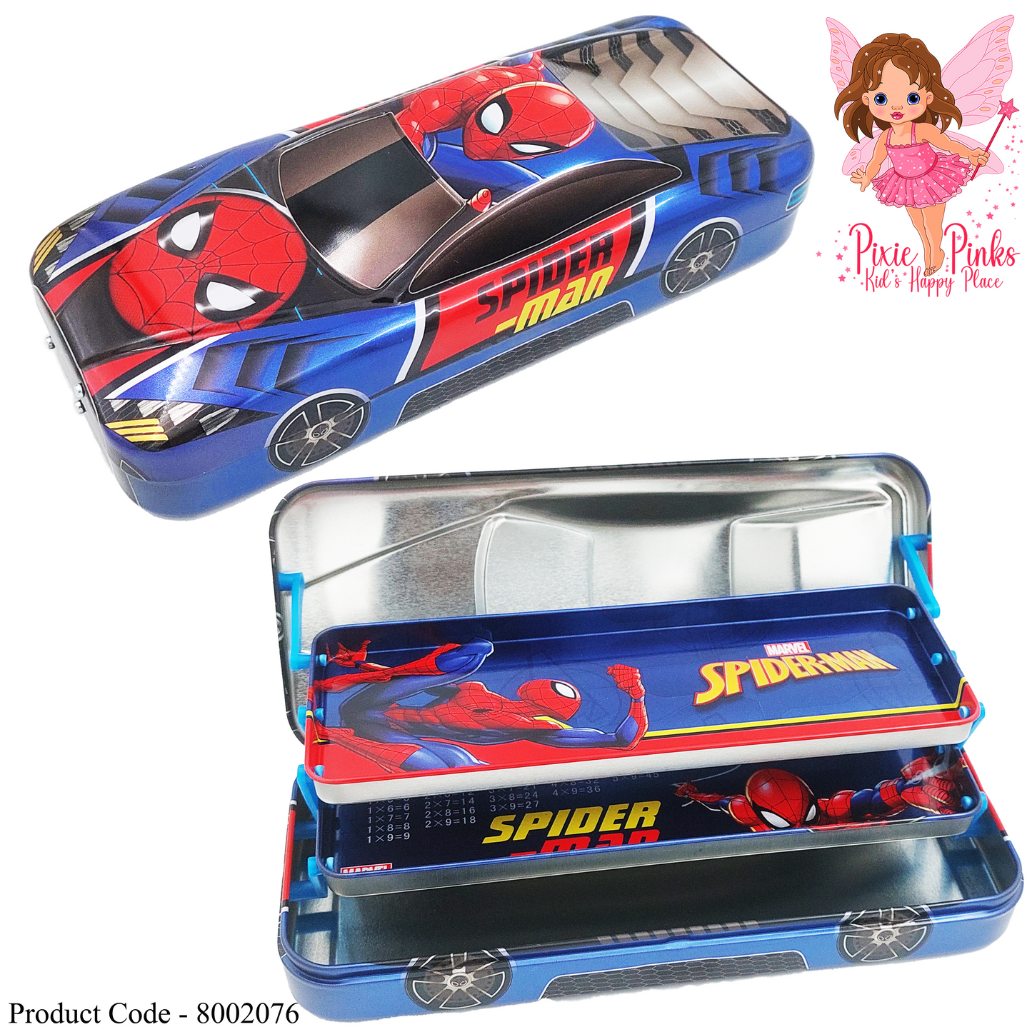 Pixie Pinks Spider Man Metal Pencil Case