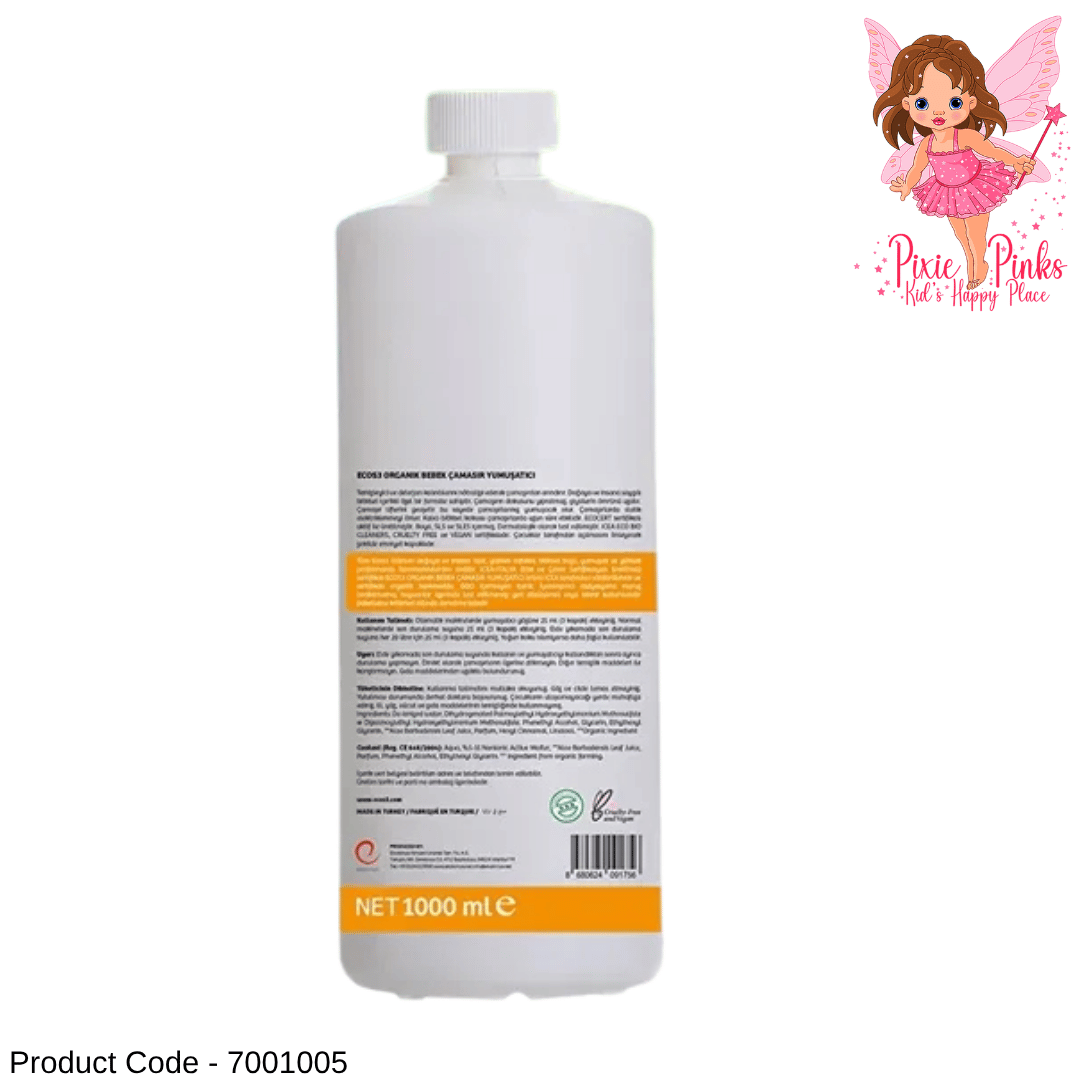 ECOS3 Organic Baby Fabric Softener 1000ml – Made in Turkey | 40 Washes
