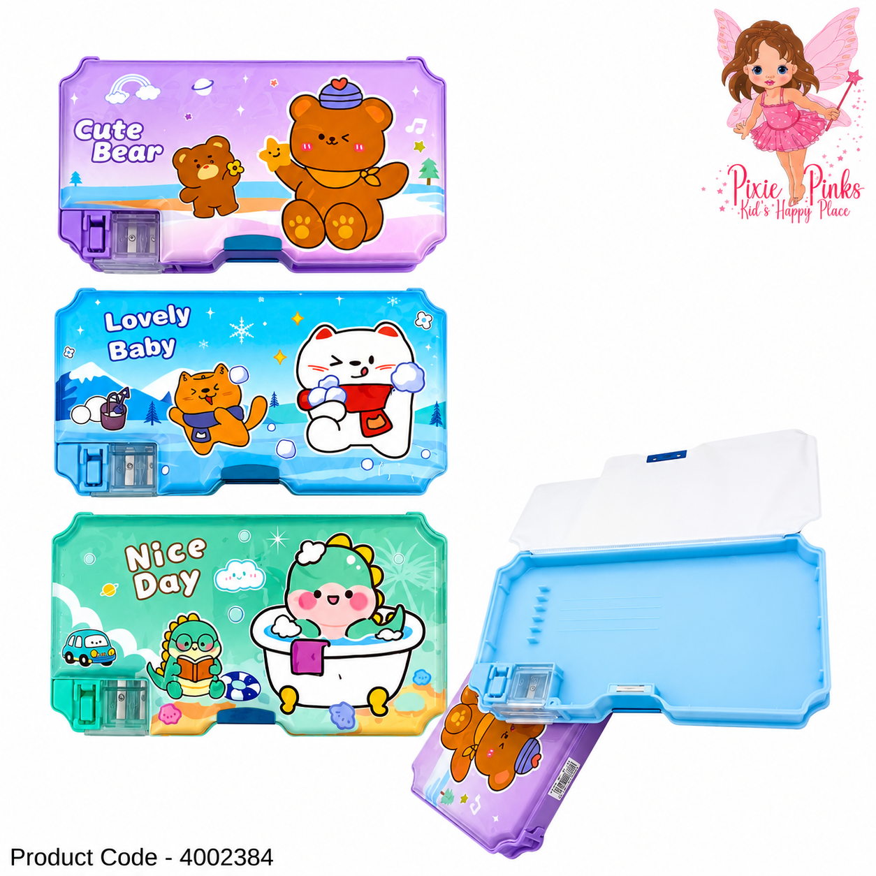 Kids Cartoon Anime Character Steel Pencil Box with Stationery Set – Metal Pencil Case with Sharpener, Ruler & School Supplies for Boys & Girls