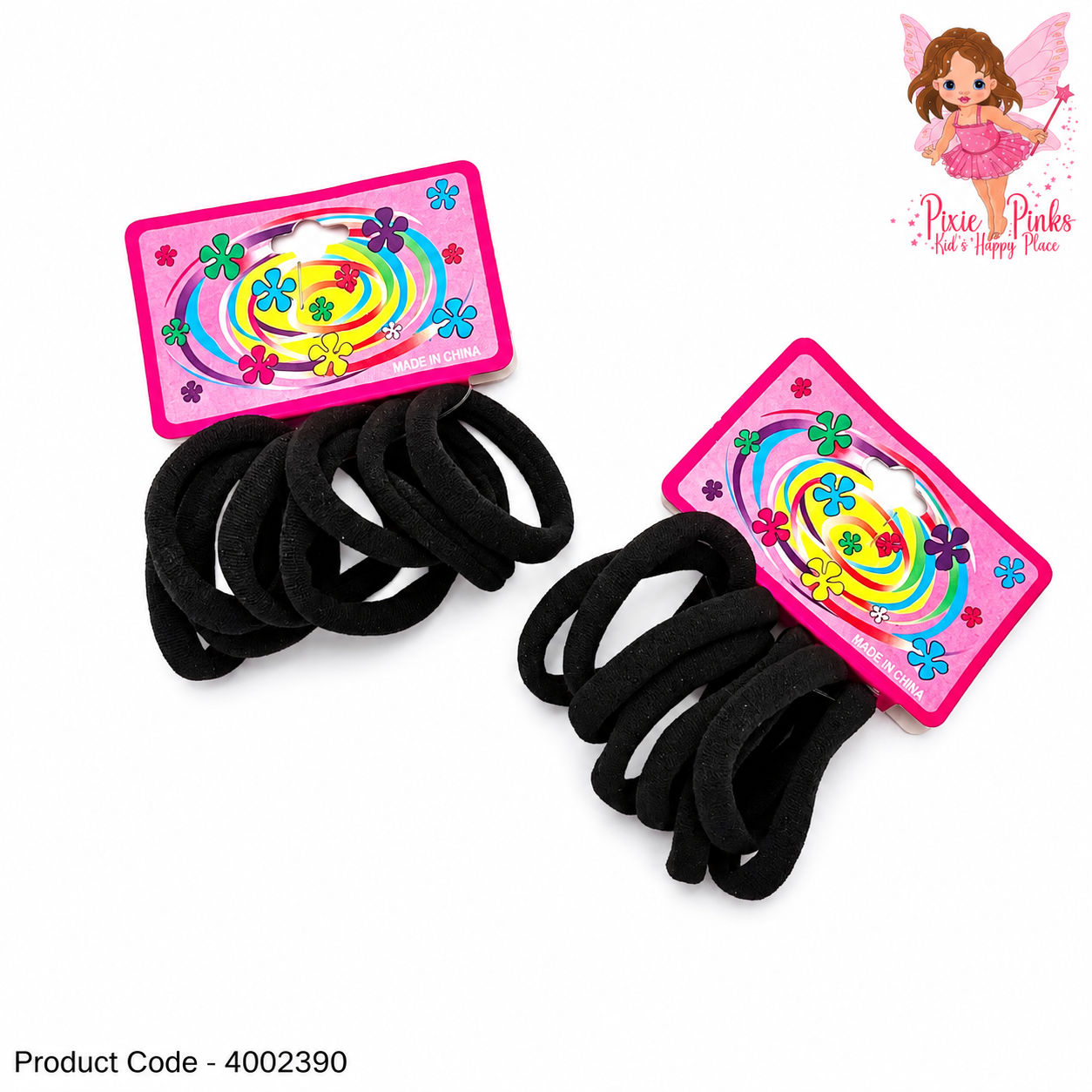 Black Hair Bands Set for Girls – Soft Stretch Elastic Ponytail Holders | Everyday Hair Ties for Kids & Women