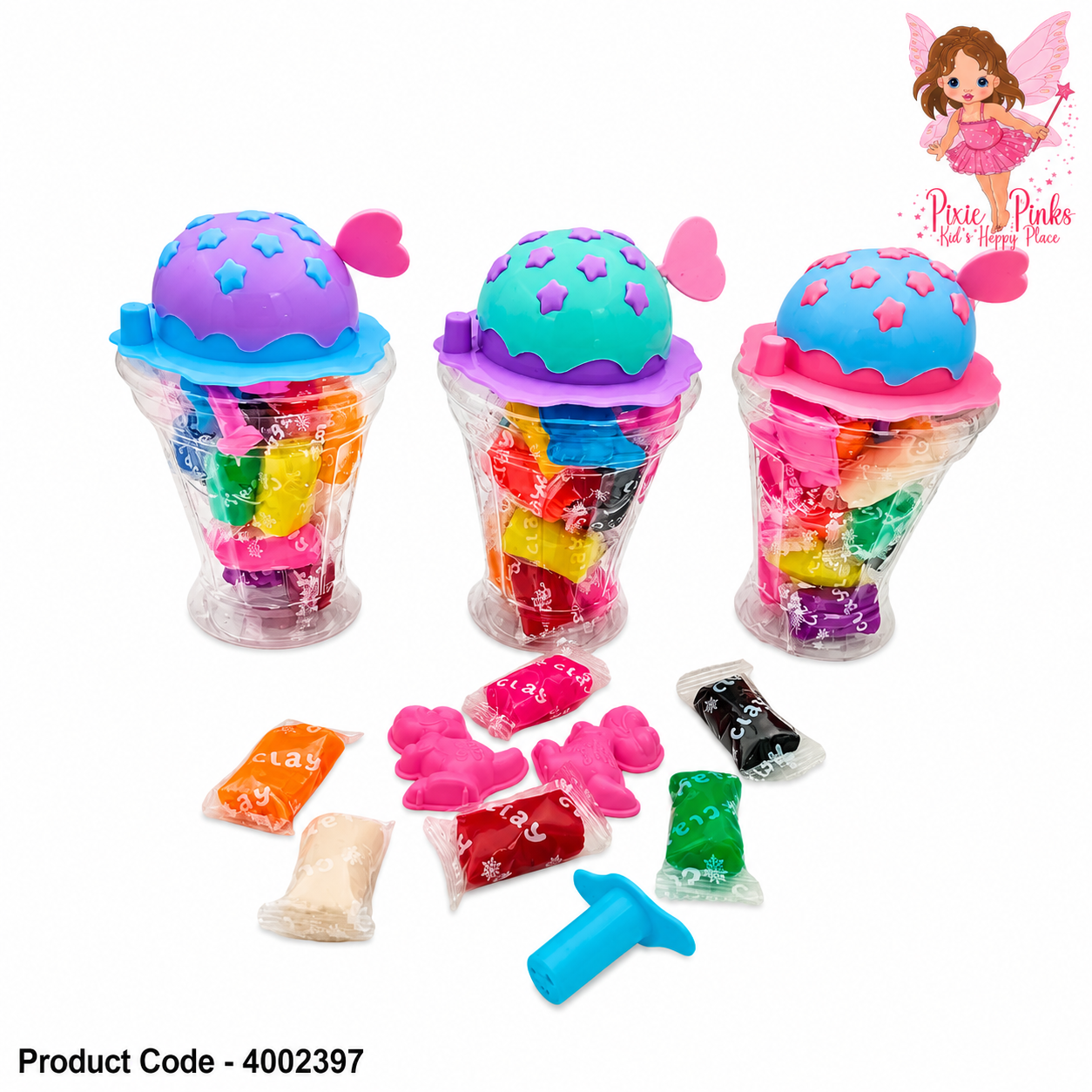 Cute Ice Cream Modeling Clay Set for Kids – 12 Color Clay Bucket with Moulds | Creative DIY Arts & Crafts Play Dough Kit
