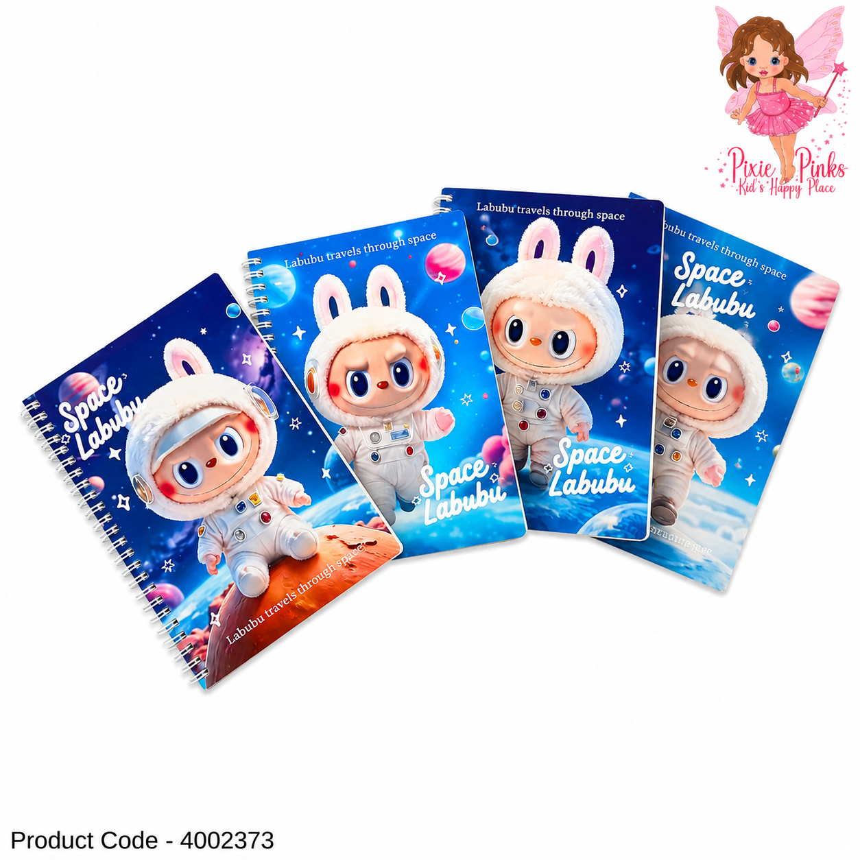 Cute Space Labubu Spiral Notebook – Cartoon Astronaut Bunny Notebook for Kids, School Notes, Journaling & Creative Writing
