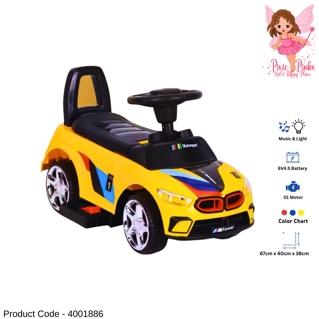 Kids Electric Ride-On Car with Music & Lights, 6V Battery, Single Motor