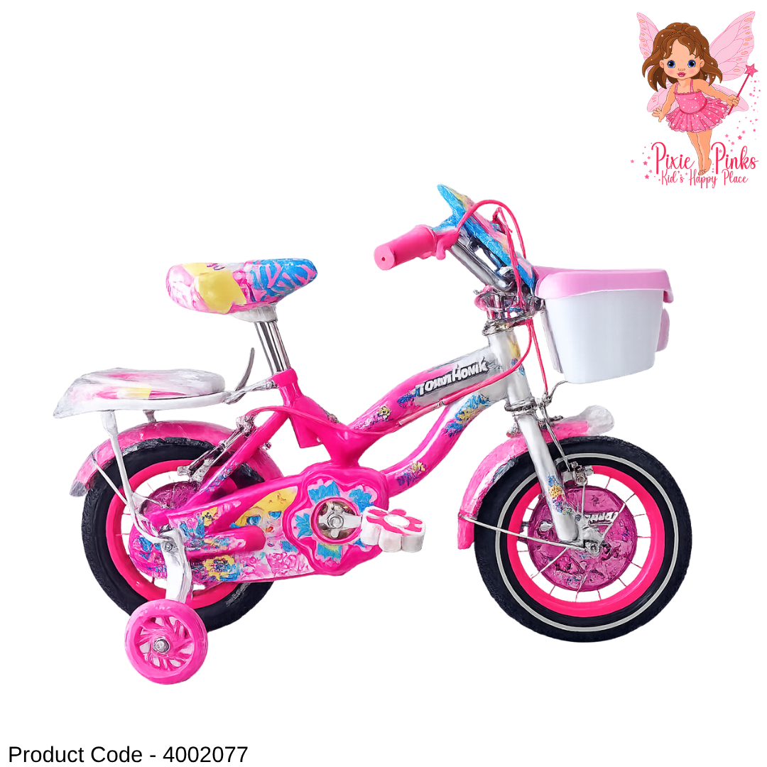 Tomahawk Girls Bicycle with Front Basket, Doll Carrier & Training Wheels | Sizes 12”, 16”, 20”