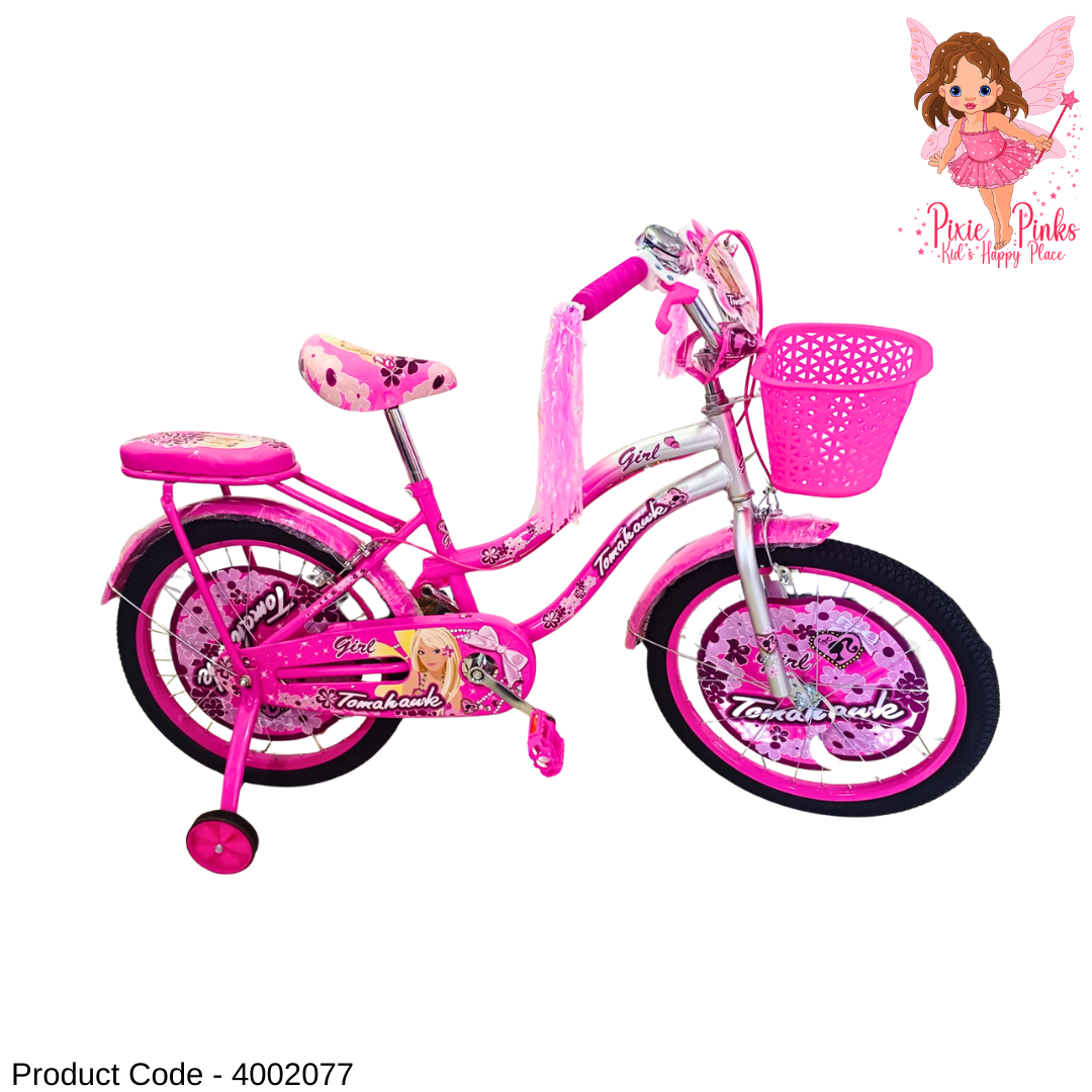 Tomahawk Girls Bicycle with Front Basket, Doll Carrier & Training