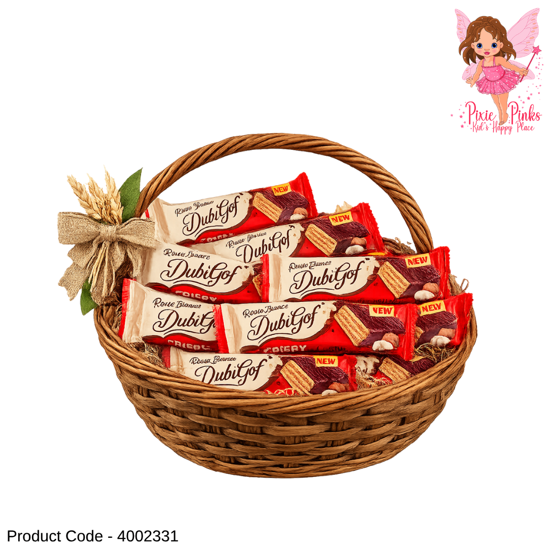 DubiGof Crispy Wafer with Creamy Hazelnut Filling 36g – Chocolate Coated Crunchy Snack Bar
