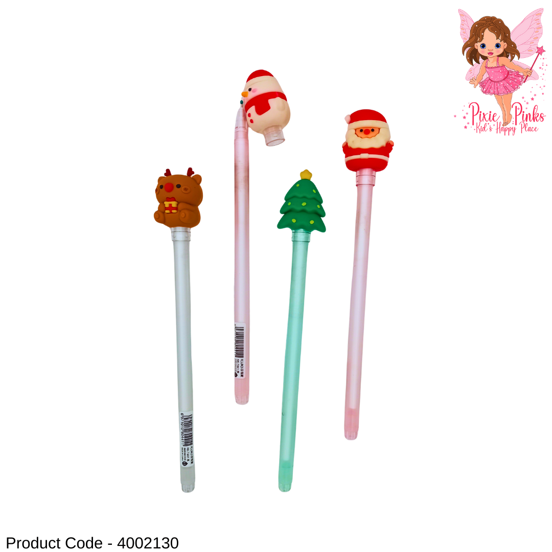 Cute Christmas Character Gel Pen – Santa, Snowman & Reindeer Festive Writing Pen for Kids