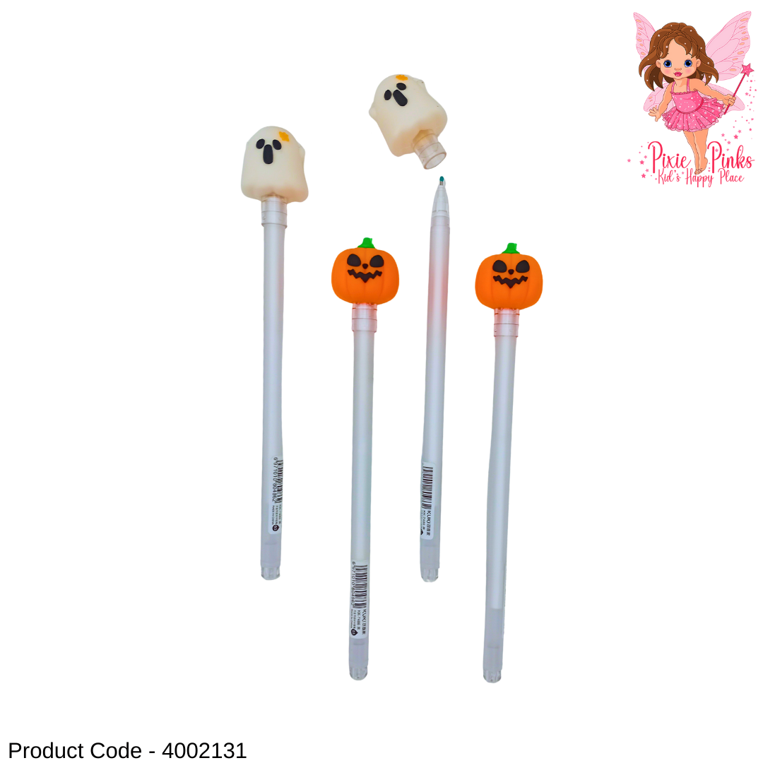 Cute Halloween Ghost & Pumpkin Gel Pen – Kawaii 0.5mm Black Ink Pen for Kids School & Party Gifts