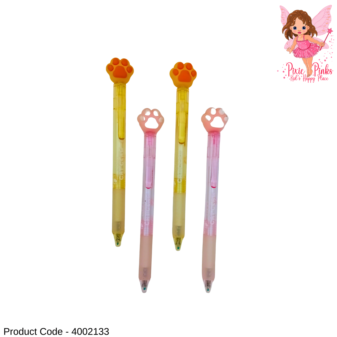 Cute Cat Paw Click Pen – Kawaii Retractable Gel Ink Pen for Kids & School