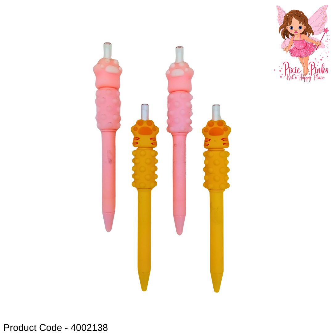 Cute Cat Paw Massage Click Pen – Soft Grip Kawaii Ballpoint Pen for Kids & Students