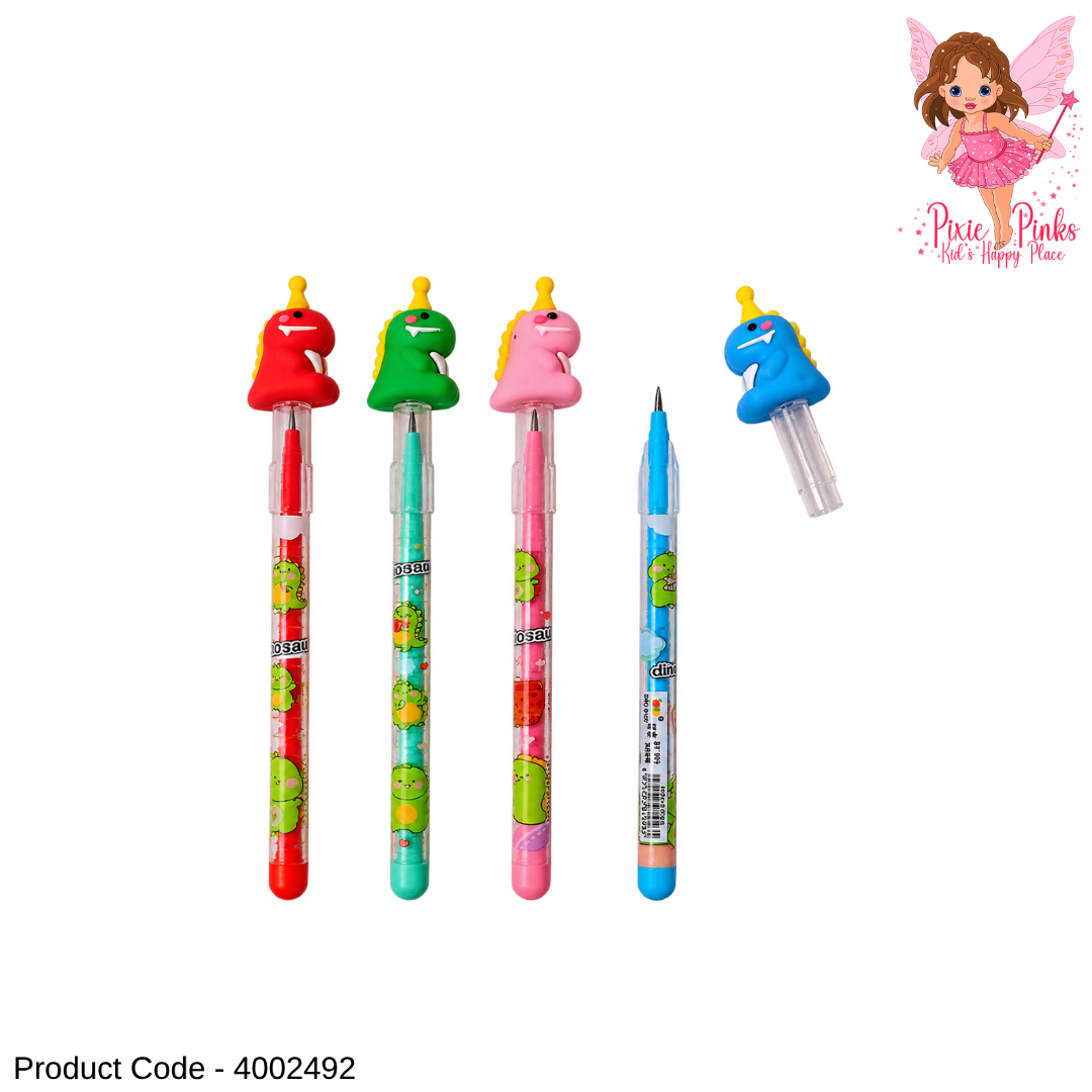 1PC Dino Buddy Interchangeable Pencil for Kids โ Cute Dinosaur Topper School Pencil