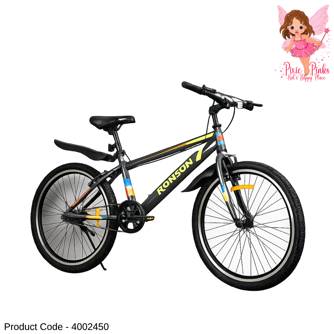 Ronson Black MTB 24 & 26 Inch Kids Bicycle โ Non-Geared Mountain Bike with Alloy Double Wall Rims