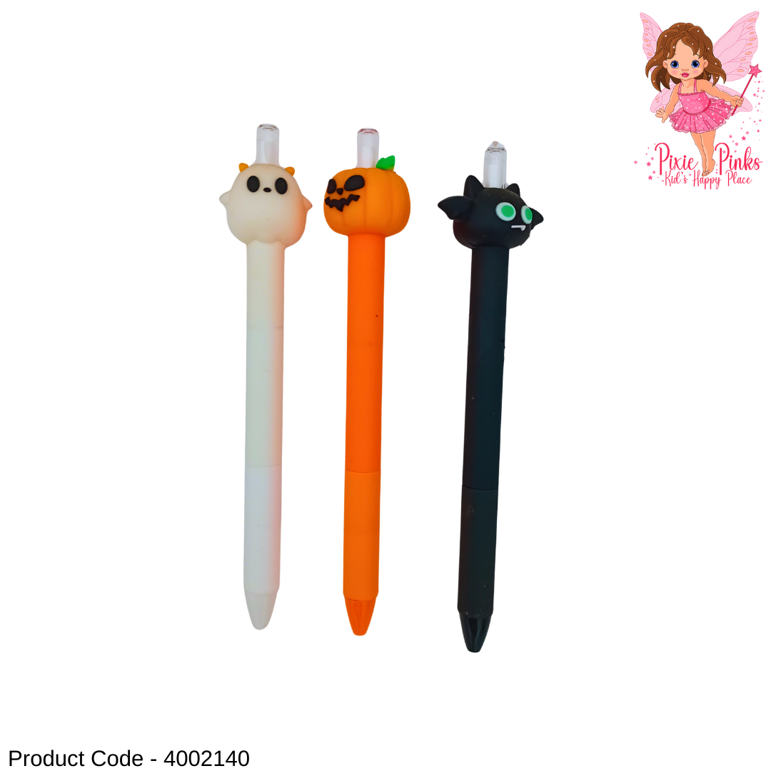 Cute Halloween Click Pen – Ghost, Pumpkin & Black Cat Novelty Ballpoint Pen for Kids