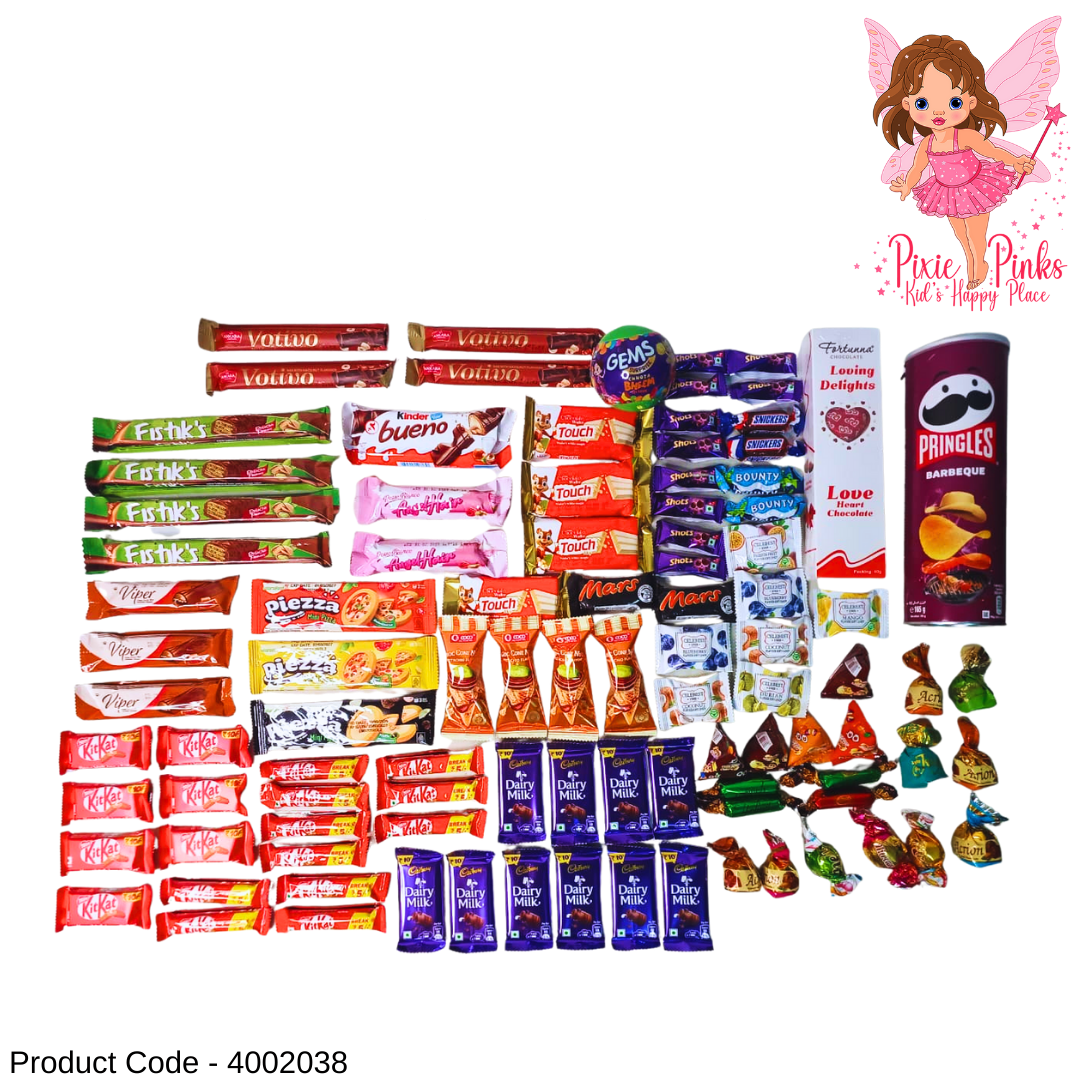 97Pcs Kids Chocolate Surprise Gift Pack | Assorted Chocolates & Snacks | Perfect for Birthdays & Celebrations
