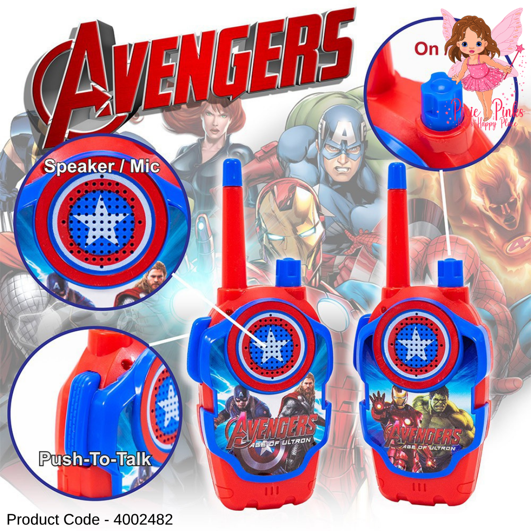 2PC Avengers Walkie Talkie Set for Kids β Battery Operated Push-to-Talk Communication Toy | Age 3+