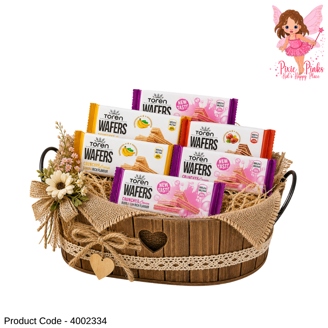 Crunchy Cream Wafer Biscuits 55g – Bubblegum, Hazelnut & Banana Flavoured Crispy Snack