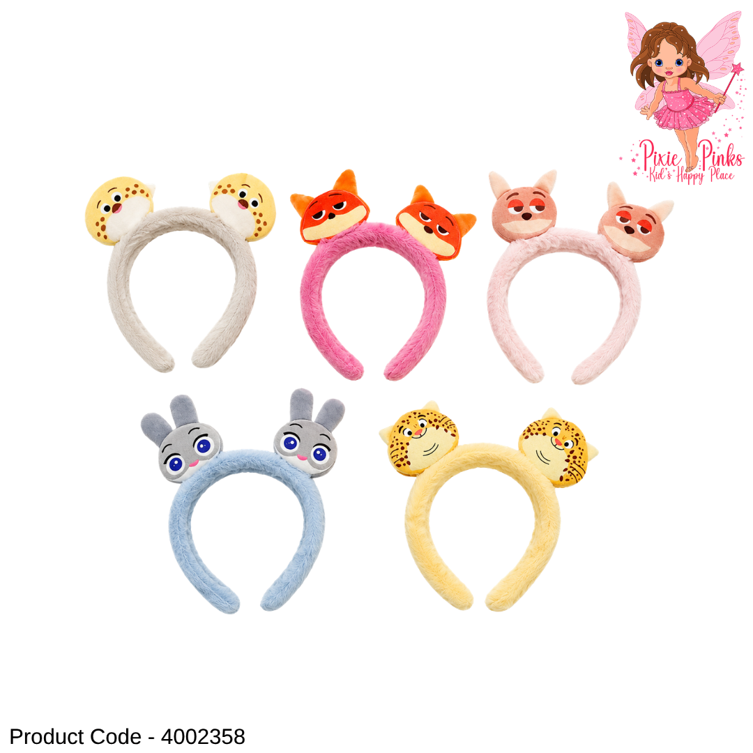 1Pc Animal Plush Hair Band for Girls – Soft Cute Cartoon Animal Headband, Comfortable Hair Accessory