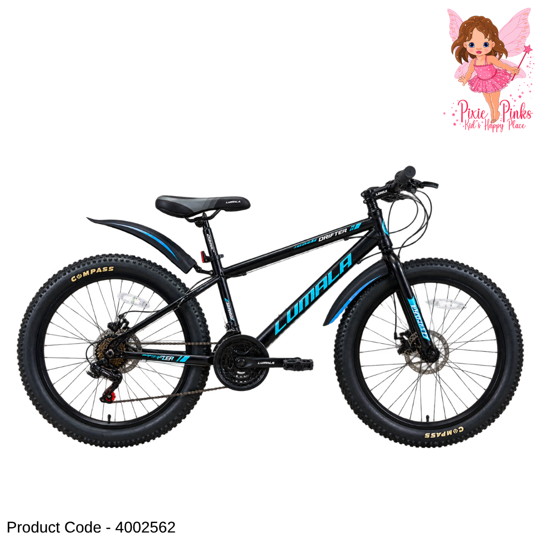 Lumala Drifter 24-Inch Multi-Speed MTB Bicycle – CRC Frame, Steel Rims, Disc Brakes & Flat Bar